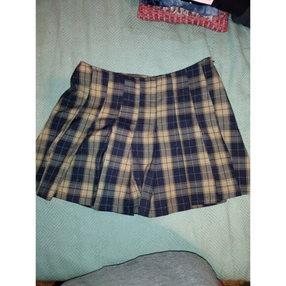 Forever 21 skater skirt brown plaid size S - Picture 1 of 6